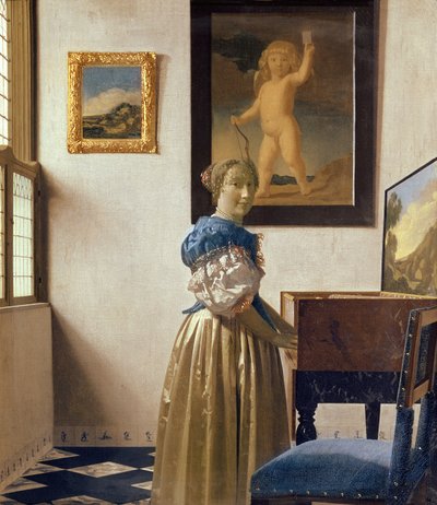 Una joven de pie en un virginal, c.1670-72 de Jan Vermeer van Delft